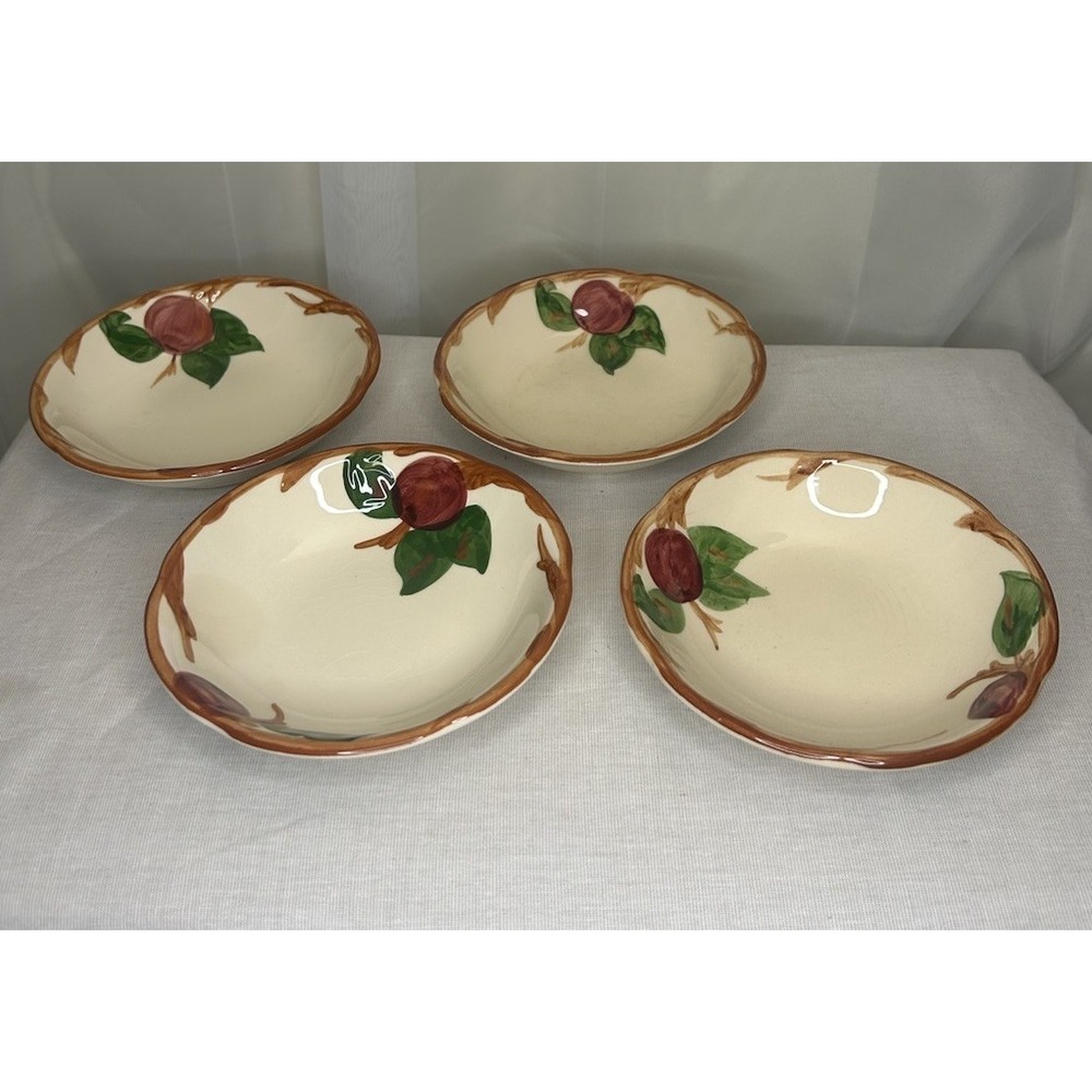 Franciscan Apple Berry Dessert Bowls Set of 4 USA Vintage Hand Painted